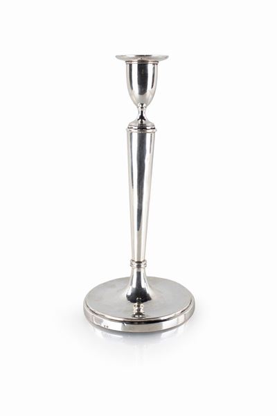 Candeliere in Argento, Roma Stato Pontificio, 1820/'30, Argentiere Francesco Pagliari (attivo dal...