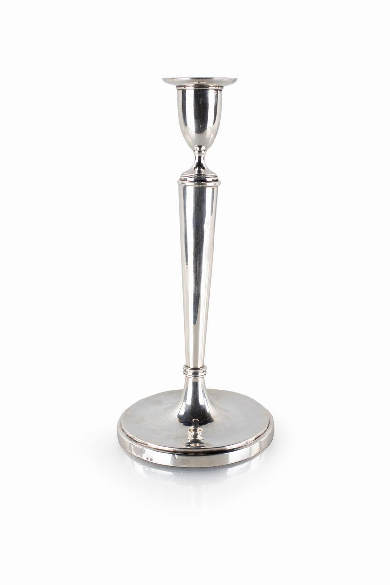 Candeliere in Argento, Roma Stato Pontificio, 1820/'30, Argentiere Francesco Pagliari (attivo dal...