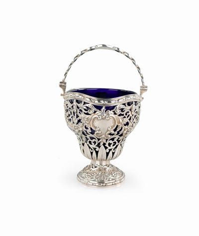 Cestino in Argento 925/1000, Londra 1858, Argentieri Charles Thomas Fox & George Fox