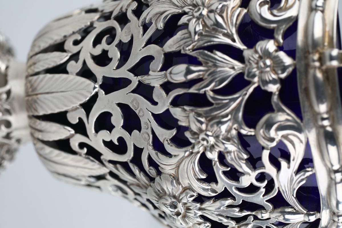 Cestino in Argento 925/1000, Londra 1858, Argentieri Charles Thomas Fox & George Fox