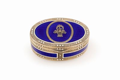 Tabacchiera in Argento e Smalto Blu, Vienna, Epoca Liberty