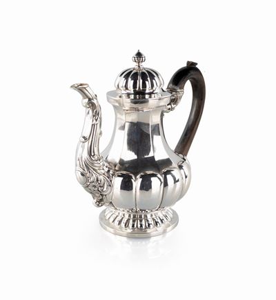 Caffettiera in Argento, Regno di Sardegna, Zecca di Chambery, 1840 Ca.