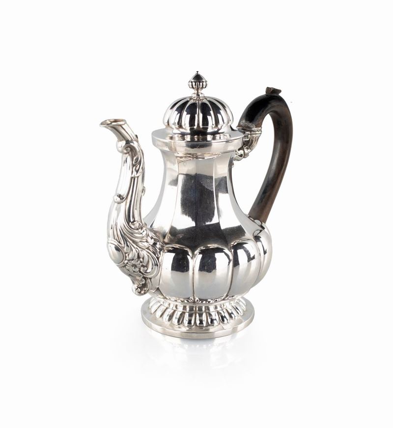 Caffettiera in Argento, Regno di Sardegna, Zecca di Chambery, 1840 Ca.