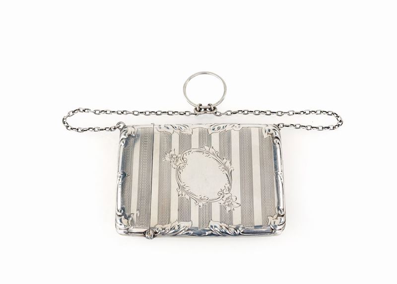 Portabiglietti in Argento 925/1000, Inghilterra, Città di Chester 1910, Argentieri E.j. Trev...