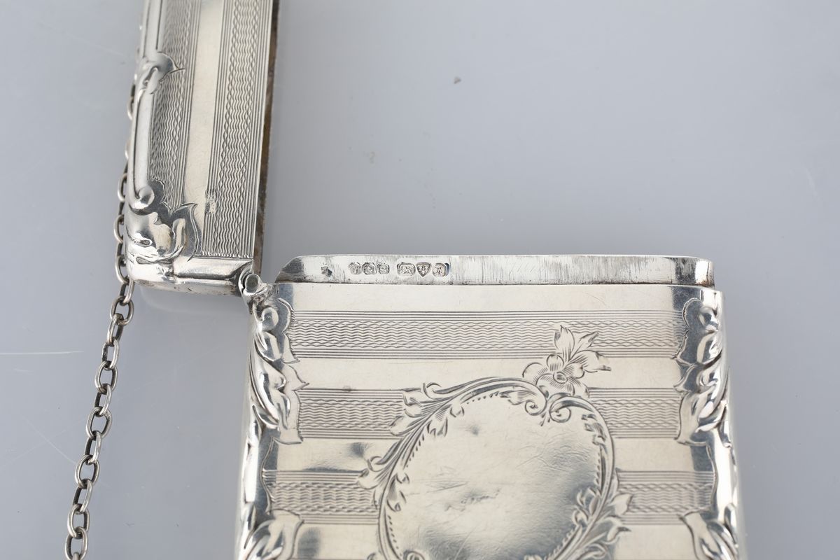 Portabiglietti in Argento 925/1000, Inghilterra, Città di Chester 1910, Argentieri E.j. Trev...