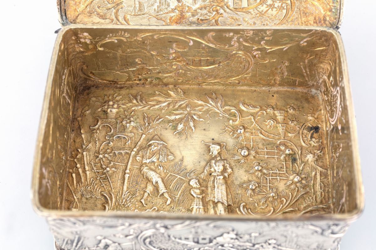 Piccola Scatola in Argento, Germania, Fine del XIX Secolo, Argentiere Sr