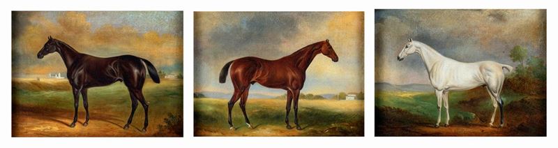Pittore Inglese del XIX Secolo - Cavalli