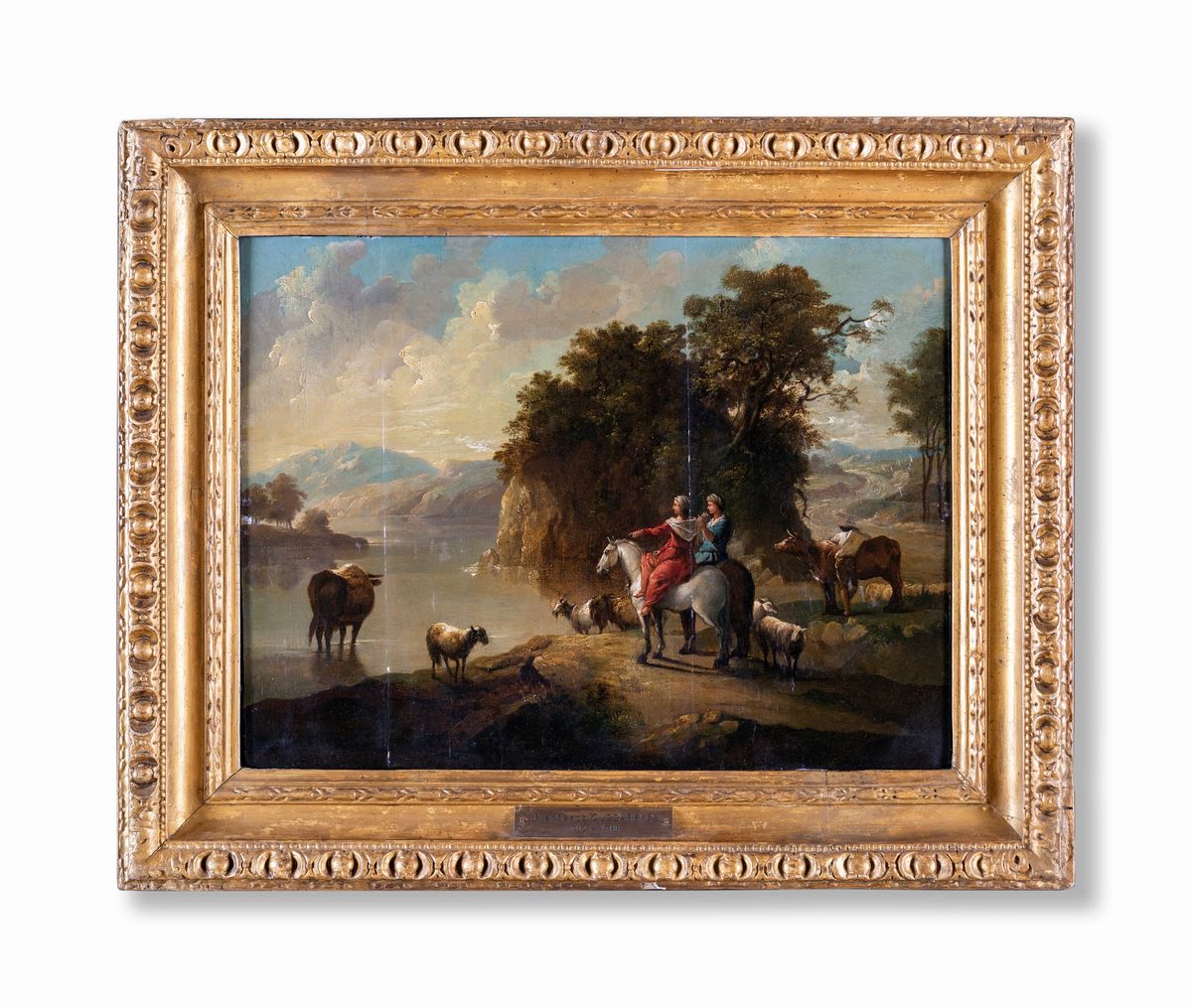 Francesco Zuccarelli ( Cerchia ) - A) Paesaggio Bucolico con Figure e Armenti B) Paesaggio Fluvia...