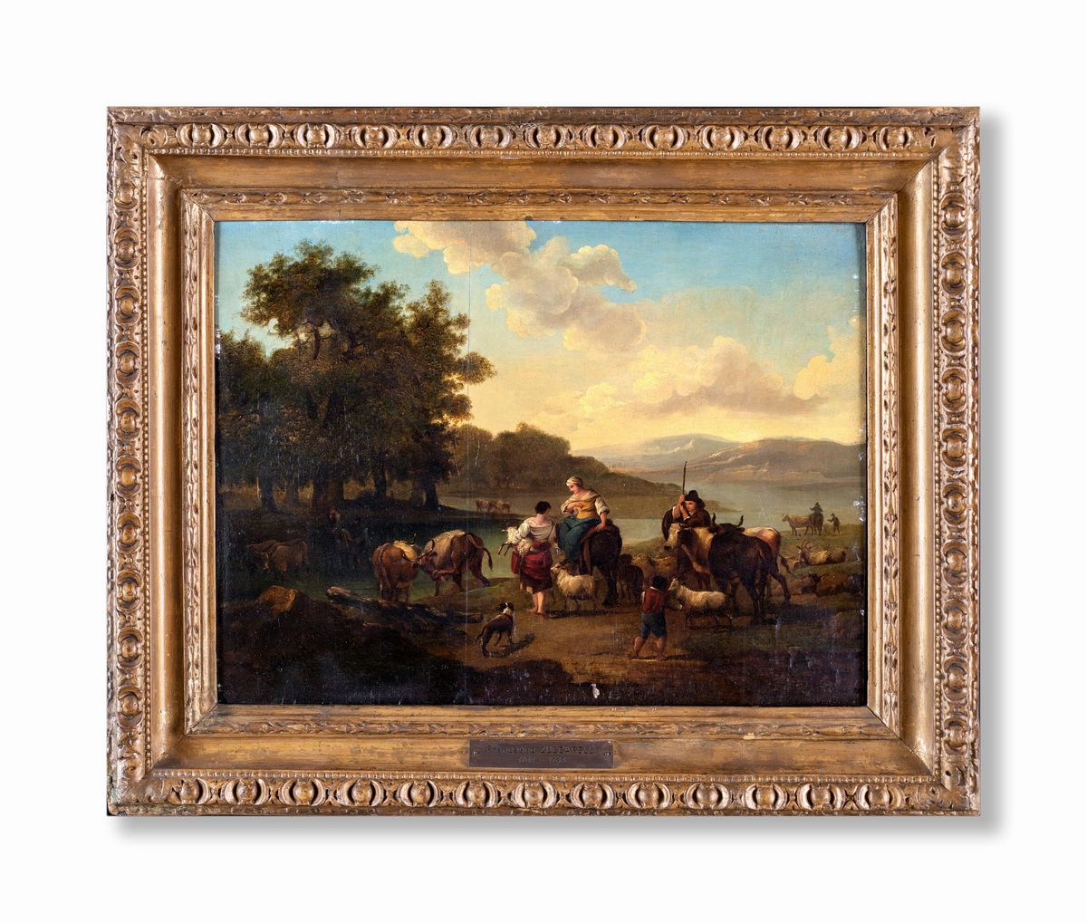 Francesco Zuccarelli ( Cerchia ) - A) Paesaggio Bucolico con Figure e Armenti B) Paesaggio Fluvia...