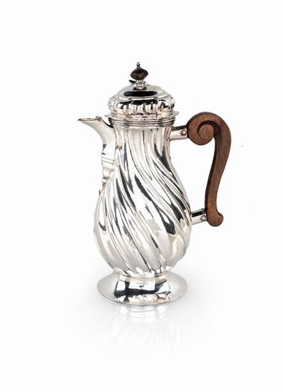 Caffettiera in Argento, Augsburg 1753 - 1755, Argentiere Georg Klobe