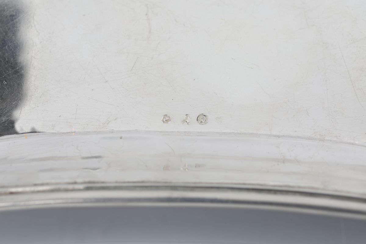 Vassoio in Argento, Milano 1850 Ca., Argentiere Emanuele Caber