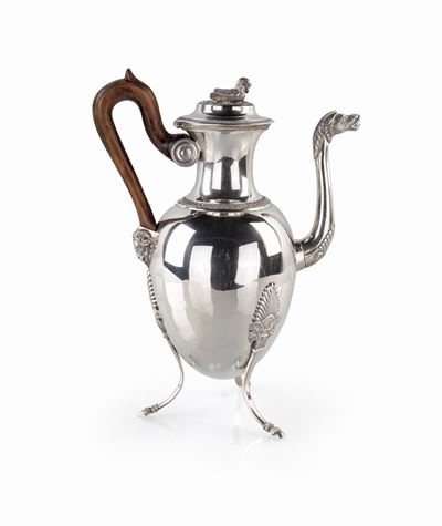Grande Caffettiera in Argento, Genova 1830 Ca.