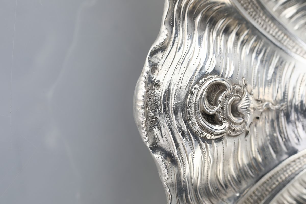 Candeliere in Argento, Germania 1880 Ca., Argentiere Wilhelm Binder (attivo dal 1869)