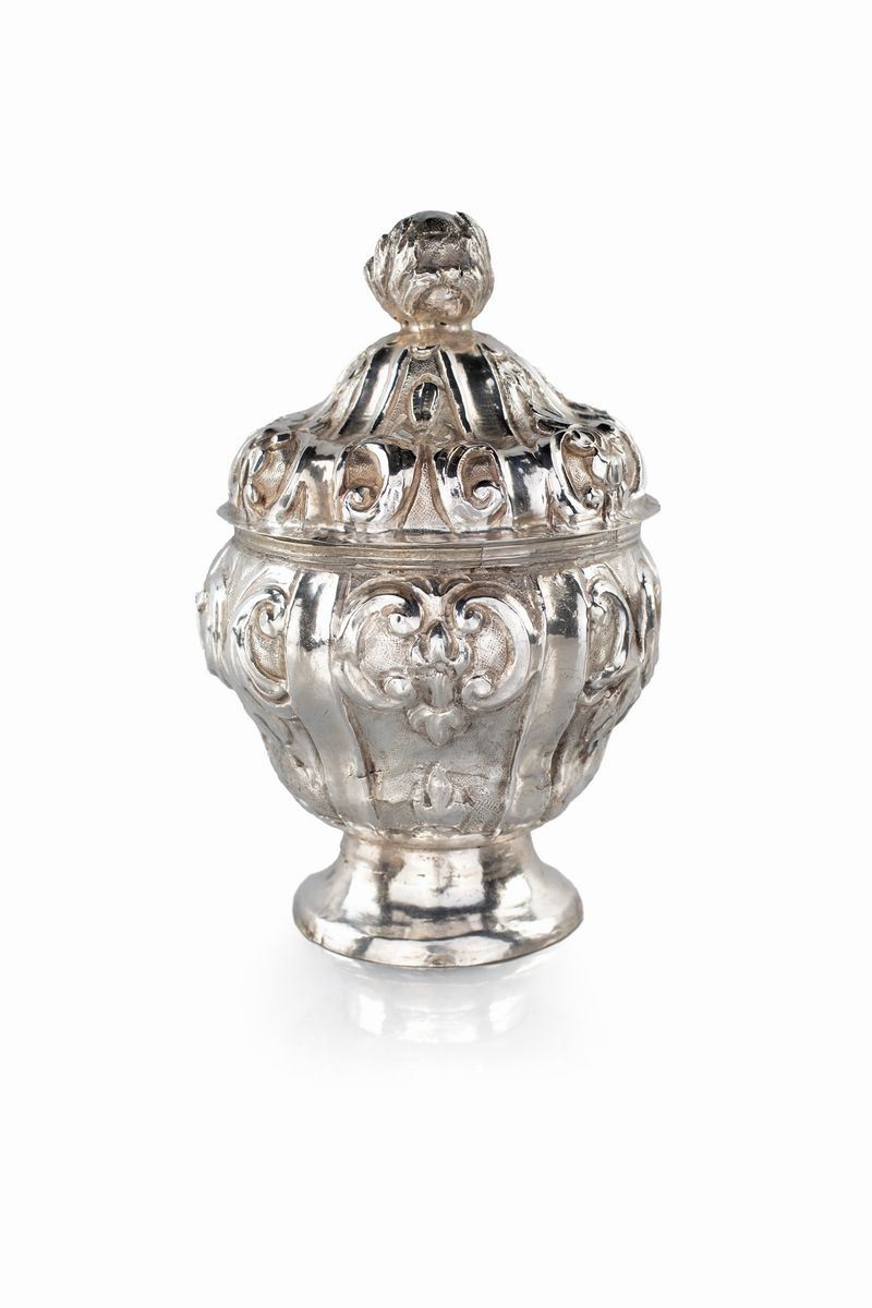 Zuccheriera in Argento con Coperchio, Genova, 1762