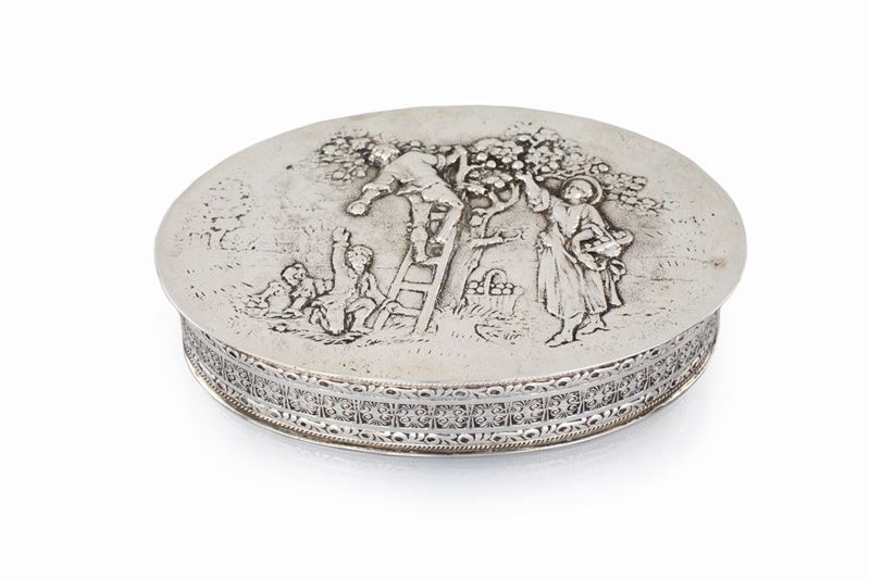 Piccola Scatola in Argento 835/1000, Germania, Ultimo Quarto del XIX Secolo
