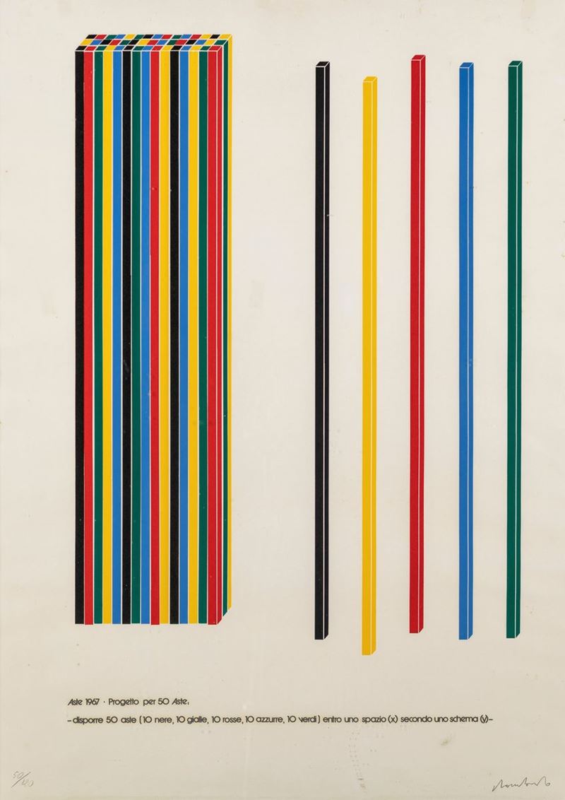 Sergio Lombardo - Aste 1967 - Progetto per 50 Aste