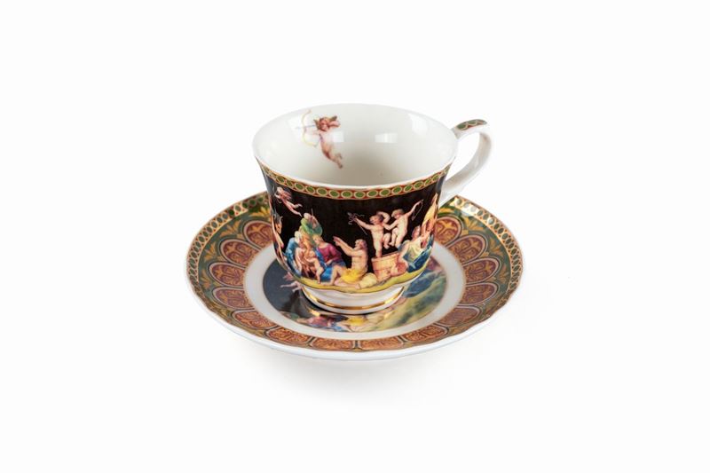 Tazza da Tè in Porcellana Policroma, Ginori, Inizio XX Secolo