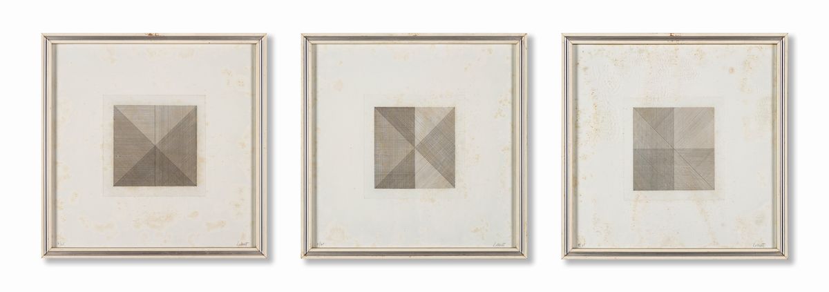 Sol Lewitt - Lotto di 3 Acquaforti