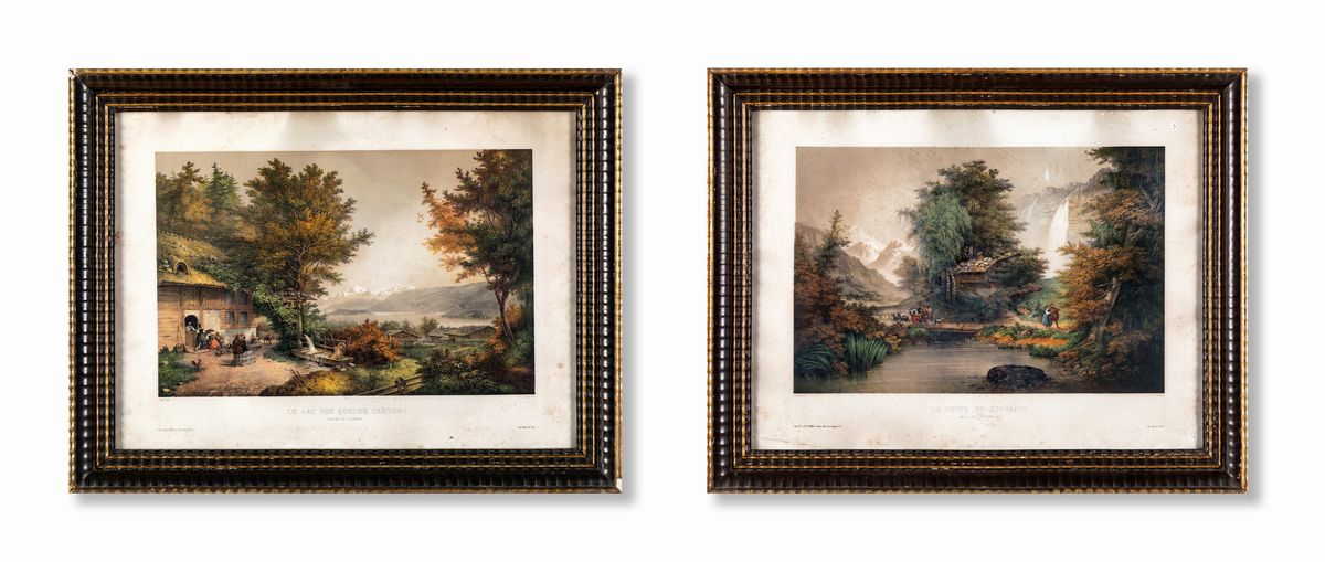 Coppia di Litografie Colorate, Jean Pierre Thénot (1803 - 1857)