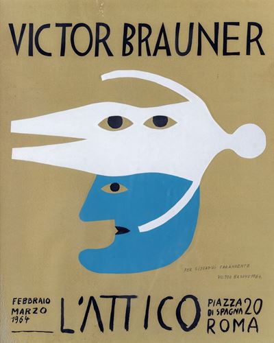 Locandina per Mostra Galleria L'attico di Victor Brauner