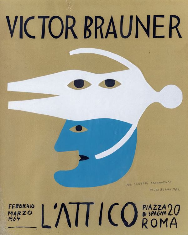 Locandina per mostra Galleria L&#39;attico di Victor Brauner