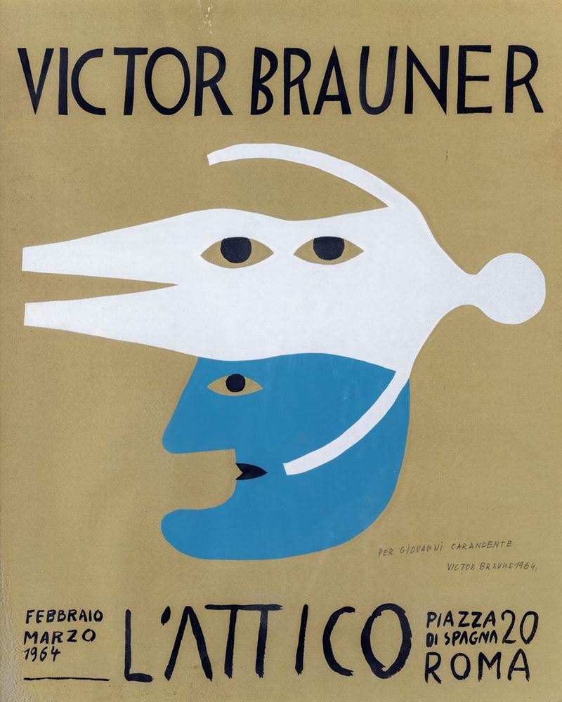 Locandina per Mostra Galleria L'attico di Victor Brauner