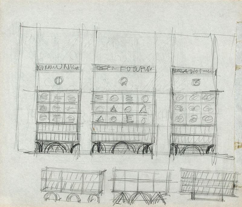 Fortunato Depero - Lotto di Due Disegni Entro Stessa Cornice