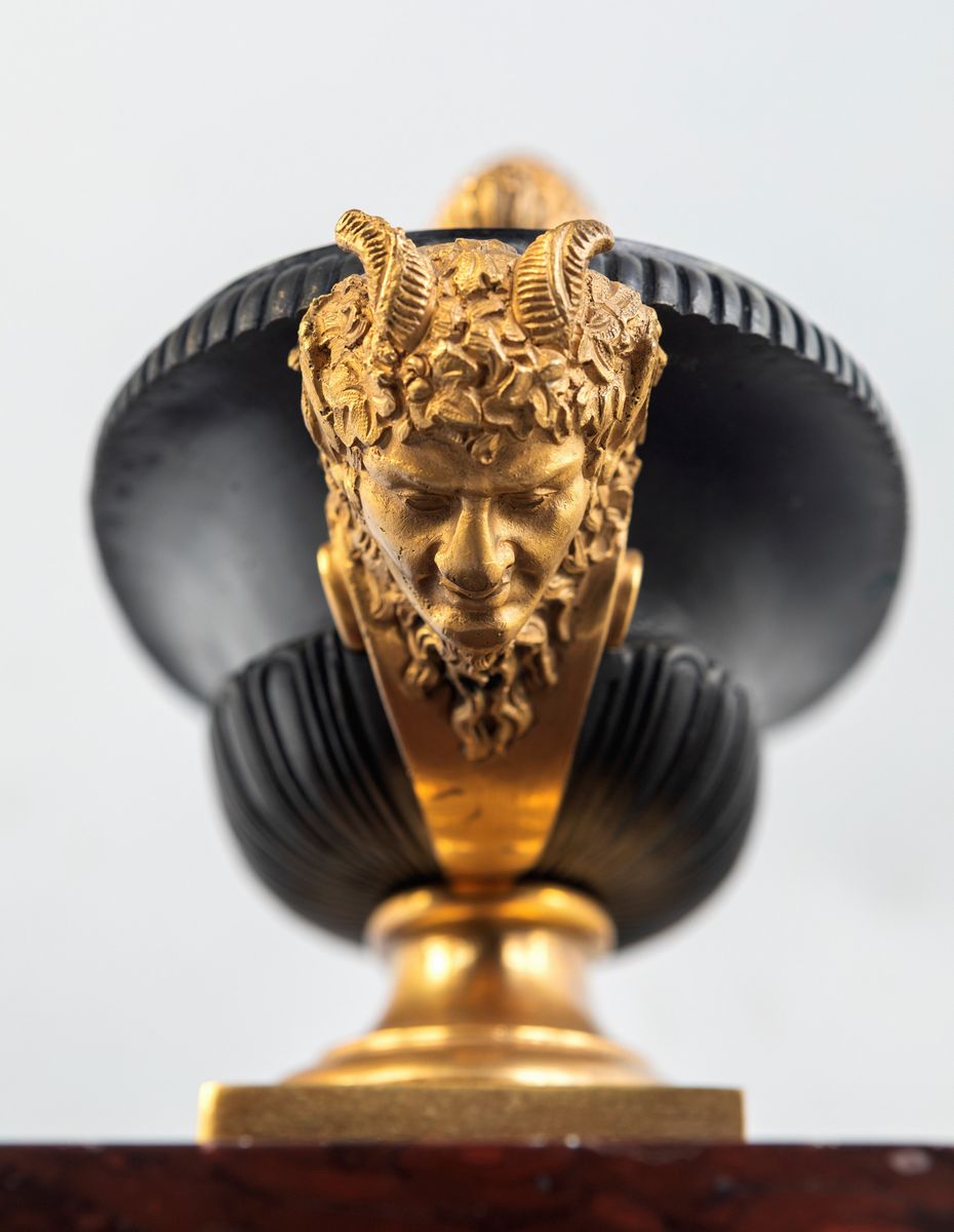 Calamaio in Bronzo e Marmo Rosso, Francia 1830 Ca.