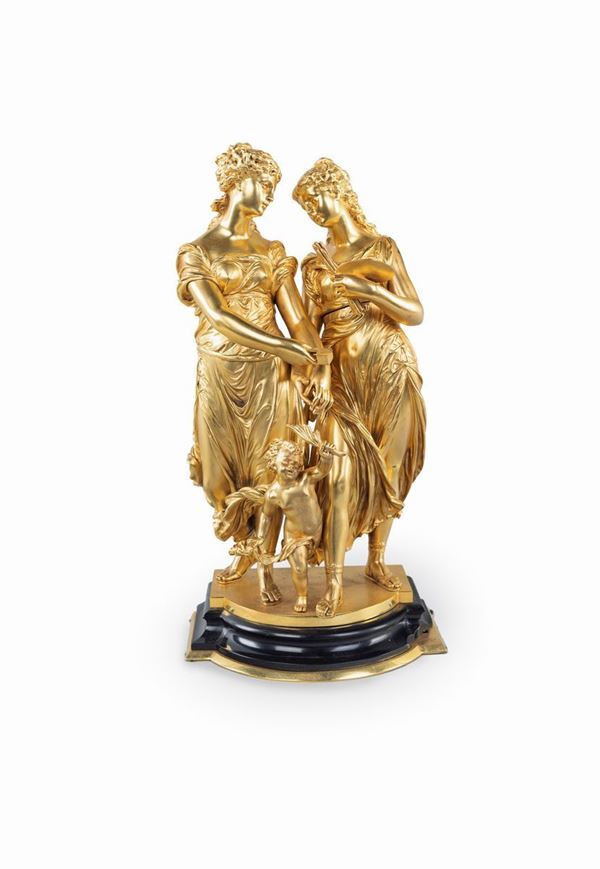 Gruppo in bronzo dorato, XIX secolo