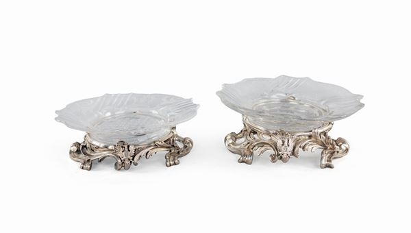 Due alzate in argento e cristallo, Francia, dopo il 1838