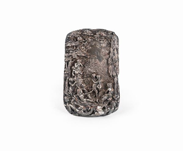 Placchetta in metallo argentato, Italia/Germania, XIX secolo