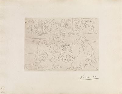 Taureau Et Chevaux Dans L'arène