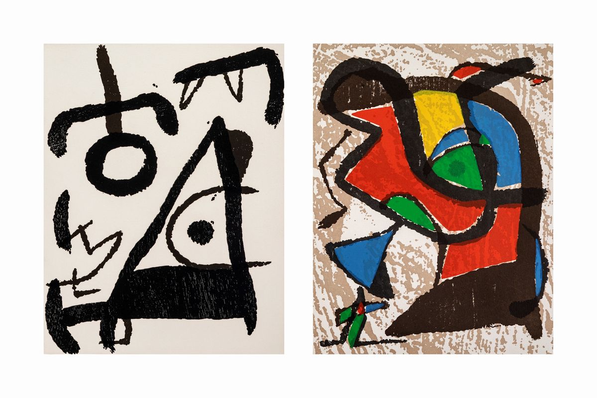 Joan Mirò - Lotto di 4 Xilografie dalla Serie "xilographies Por Mirò Engraver"