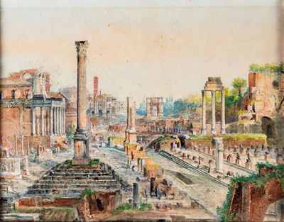 Veduta del Foro Romano dalla Colonna di Foca
