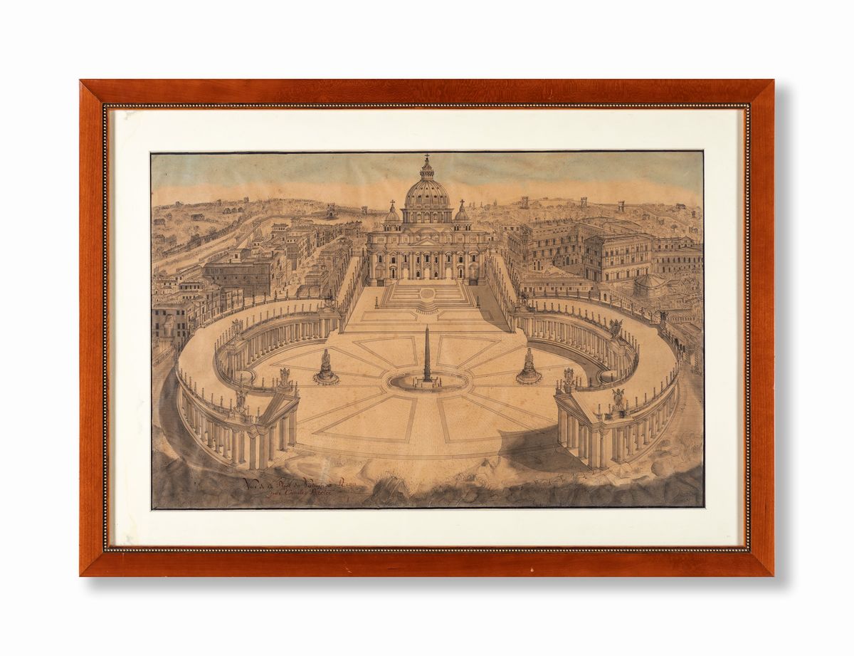 Charles Percier - Veduta Aerea di Piazza San Pietro e della Basilica Vaticana