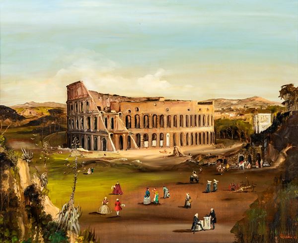 Pittore del XX secolo - Veduta del Colosseo