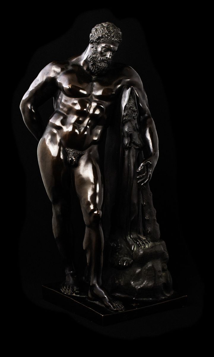 Scultura in Bronzo Raffigurante Ercole Farnese, XIX Secolo