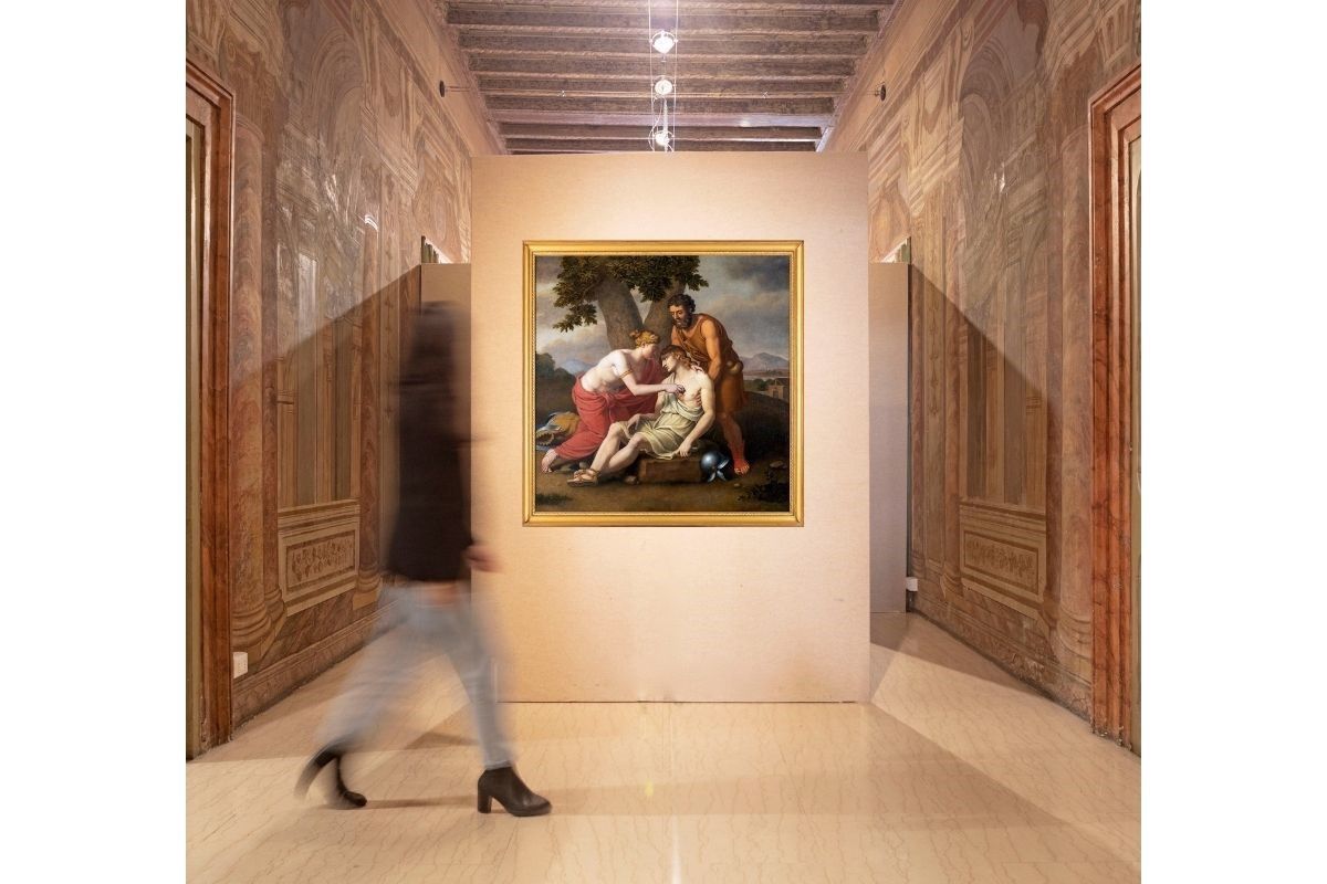 Pittore Neoclassico - Angelica Cura Medoro Ferito