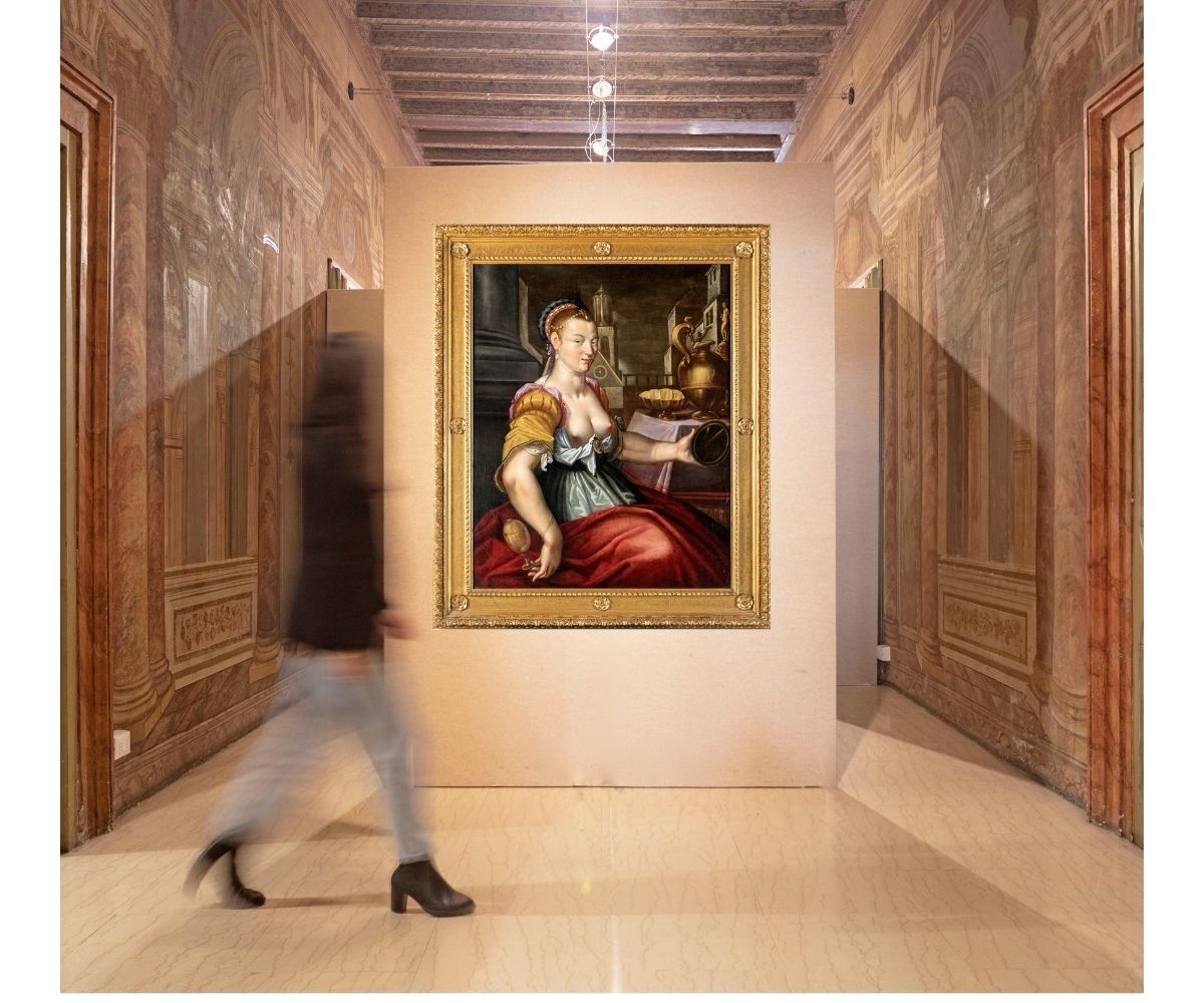 Scuola Fiamminga del XVII Secolo - Ritratto di Cortigiana