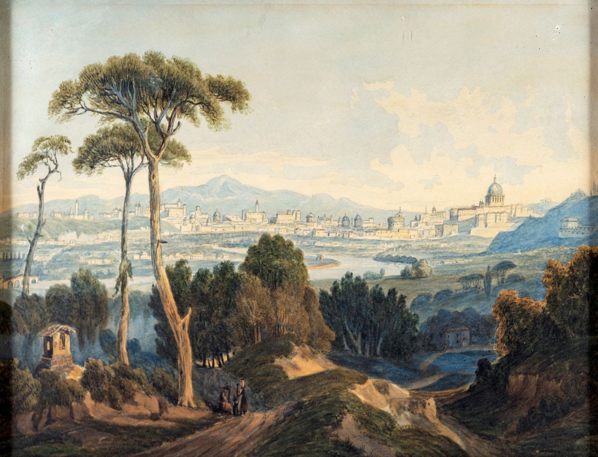 Thomas Dessoulavy - A) Veduta di Roma da Monte Mario B) il Colosseo dal Colle Oppio