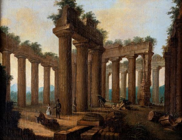 Interno del tempio di Nettuno a Paestum