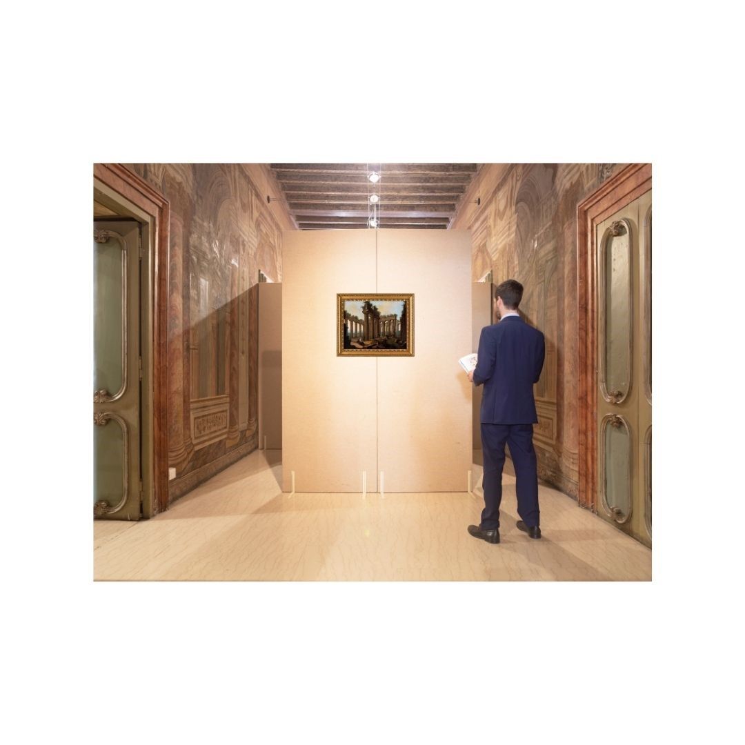Pittore degli Inizi del XIX Secolo - Interno del Tempio di Nettuno a Paestum