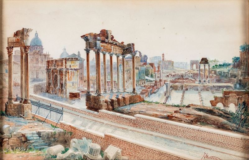 Juan Jiménez Martin (noto Anche Come Martino del Don) - Veduta Generale del Foro Romano Col Tempi...