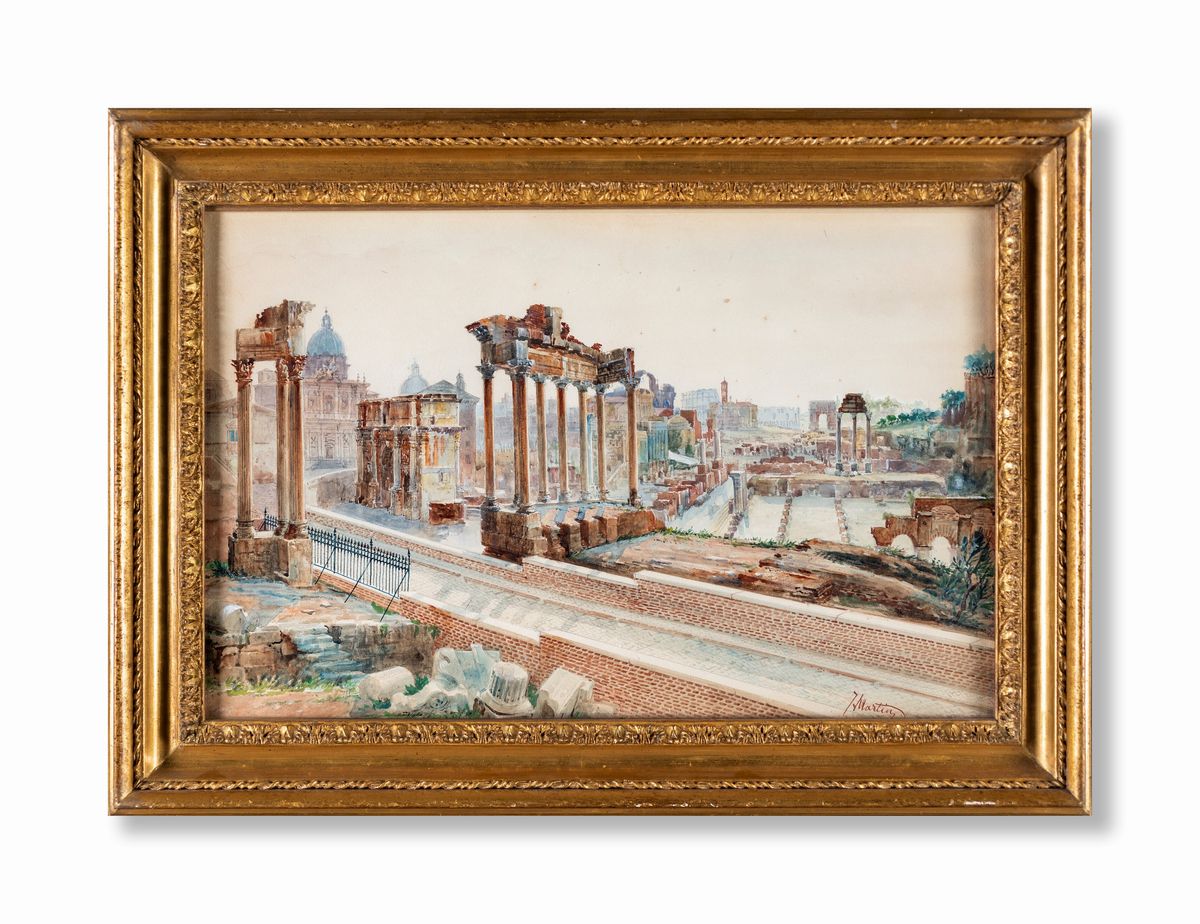 Juan Jiménez Martin (noto Anche Come Martino del Don) - Veduta Generale del Foro Romano Col Tempi...