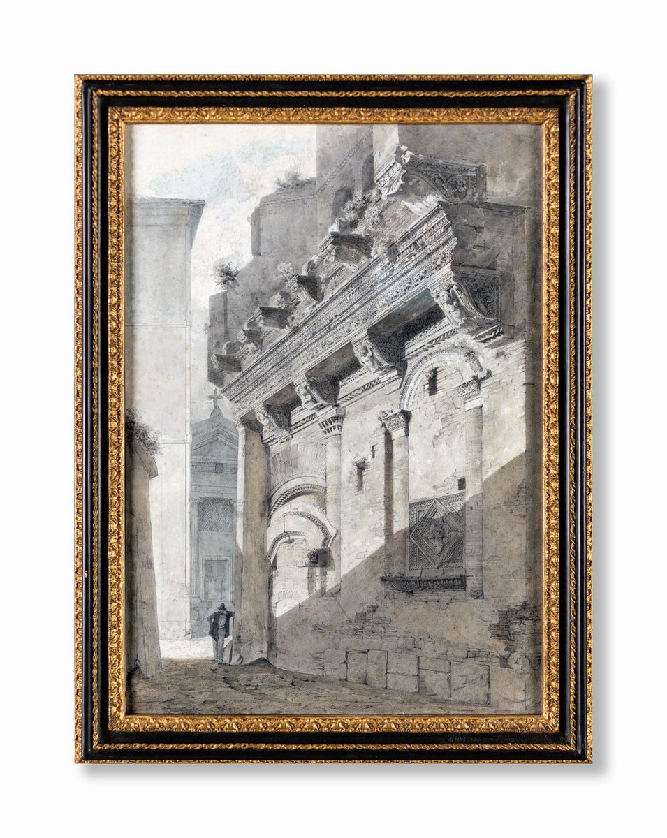 Carl Ferdinand Sprosse - La Casa dei Crescenzi (o Tor Crescenzia) al Foro Boario