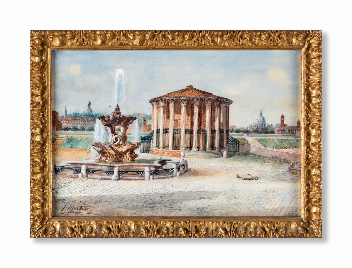 Juan Jiménez Martin (noto Anche Come Martino del Don) - A) Veduta del Colosseo con L'arco di Cost...