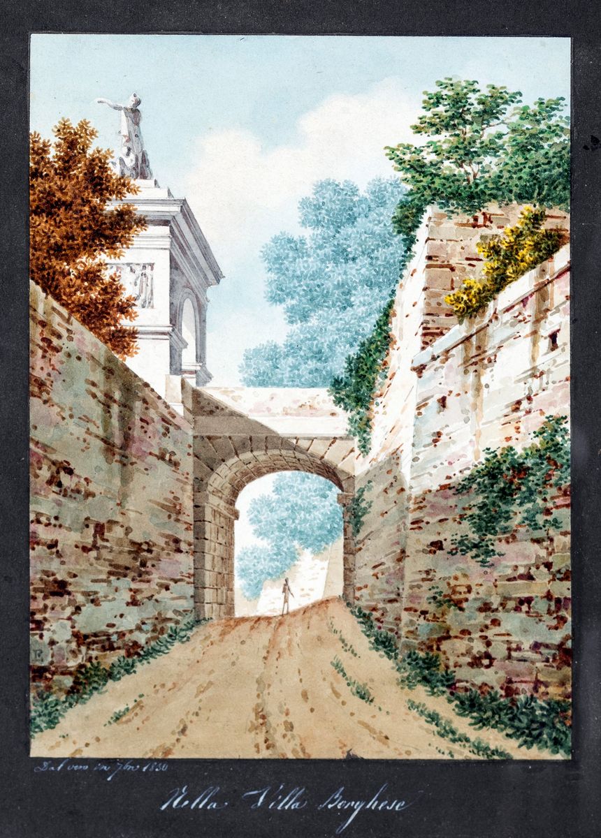 Pittore del XIX Secolo - Scorci di Villa Borghese