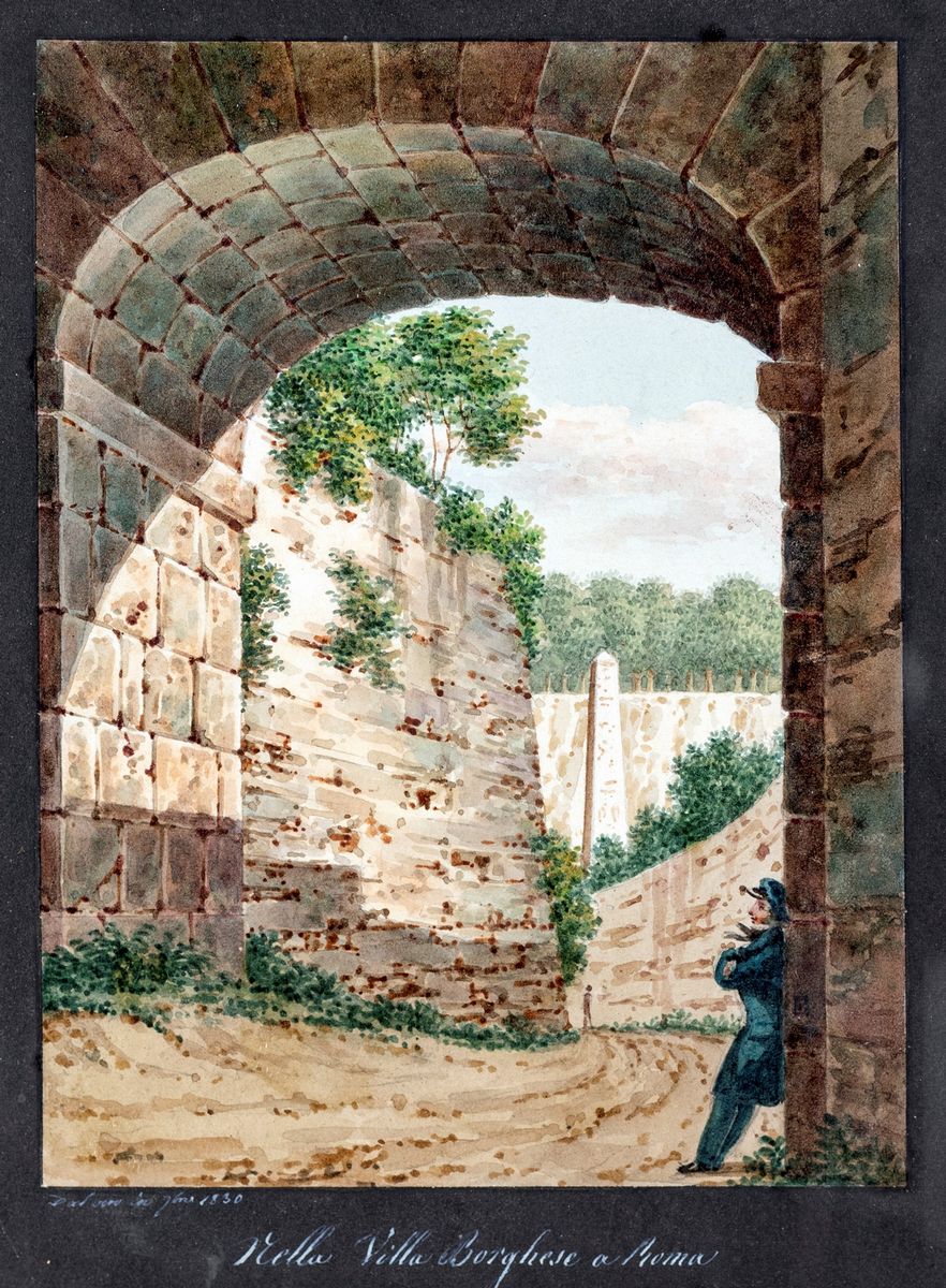 Pittore del XIX Secolo - Scorci di Villa Borghese