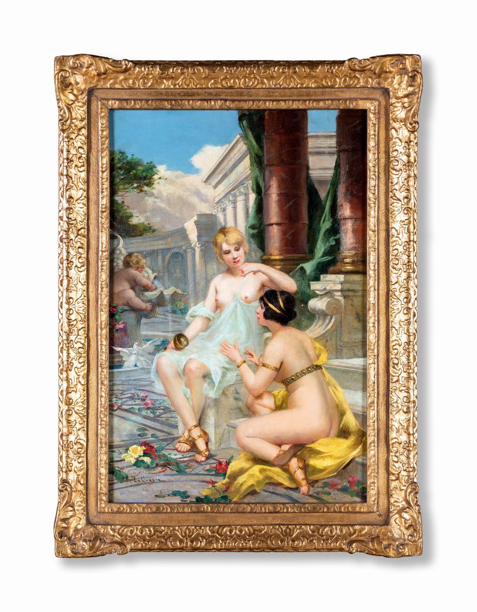 Scuola Francese, Inizio del XX Secolo - Donne Ancelle in Scenario Classico