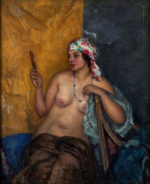 Pittore della fine del XIX secolo - Donna che si specchia